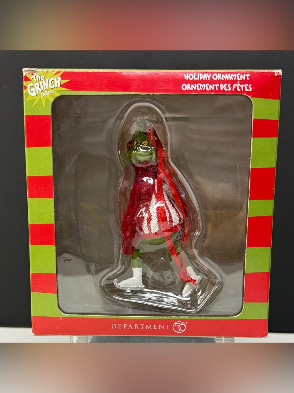Department 56 Dr. Seuss The Grinch Ice Skating Christmas Tree Ornament